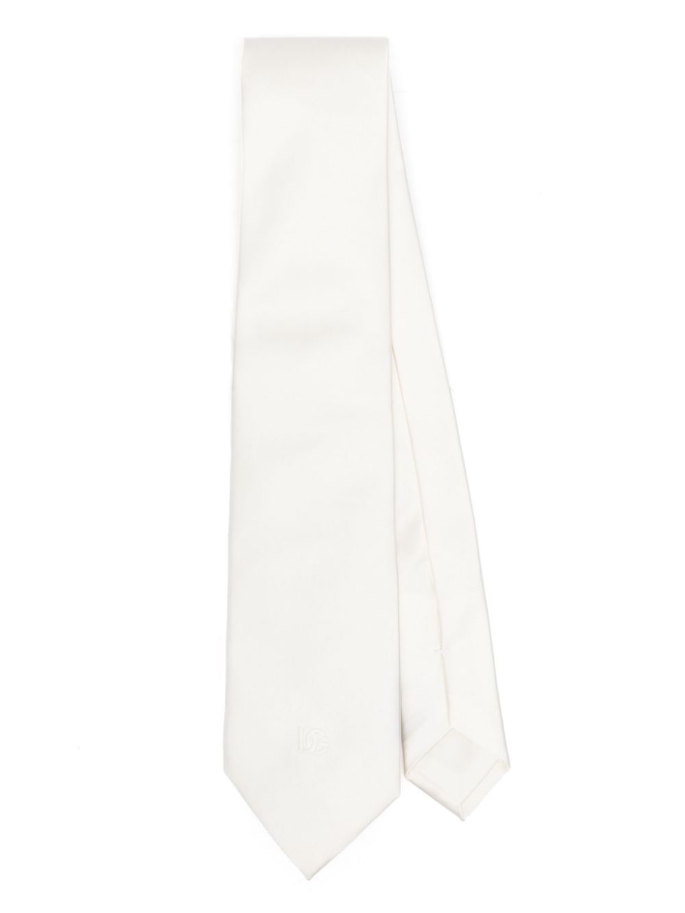 Dolce & Gabbana DG logo silk tie - White von Dolce & Gabbana