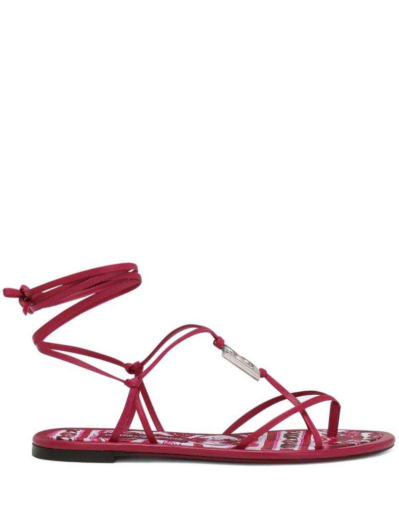 Dolce & Gabbana DG-logo strappy sandals - Red von Dolce & Gabbana