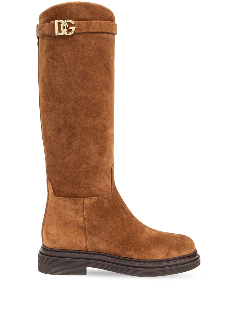 Dolce & Gabbana DG-logo suede boots - Brown von Dolce & Gabbana