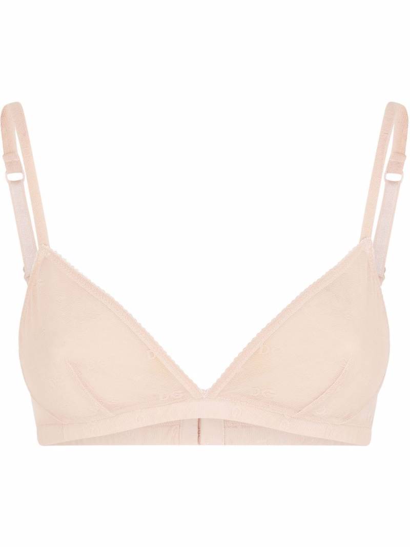 Dolce & Gabbana DG-logo triangle bralette - Neutrals von Dolce & Gabbana