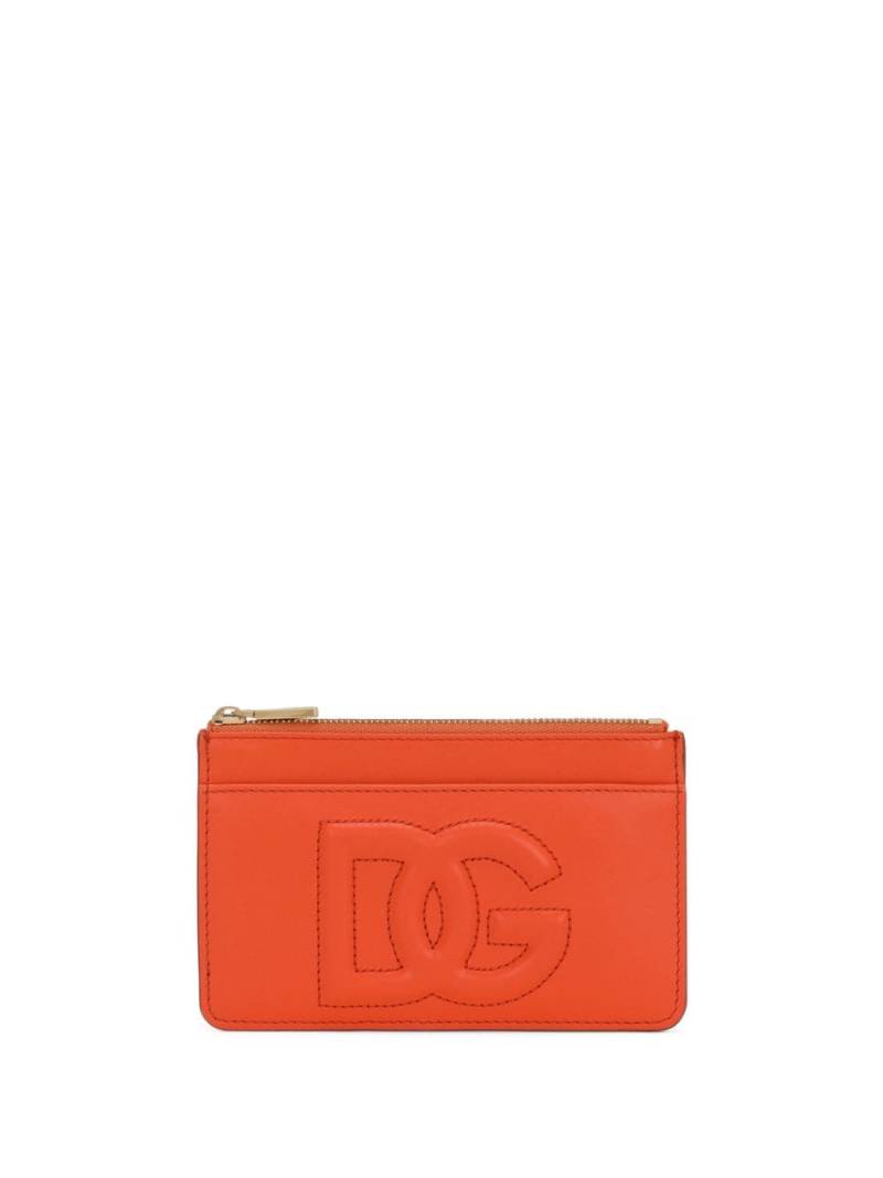 Dolce & Gabbana DG-logo zipped leather wallet - Orange von Dolce & Gabbana