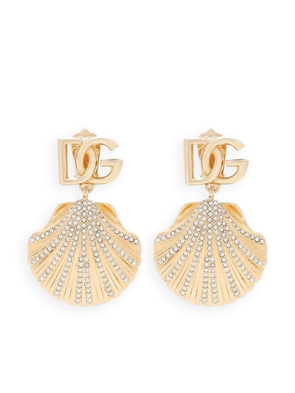 Dolce & Gabbana DG shell drop clip-on earrings - Gold von Dolce & Gabbana