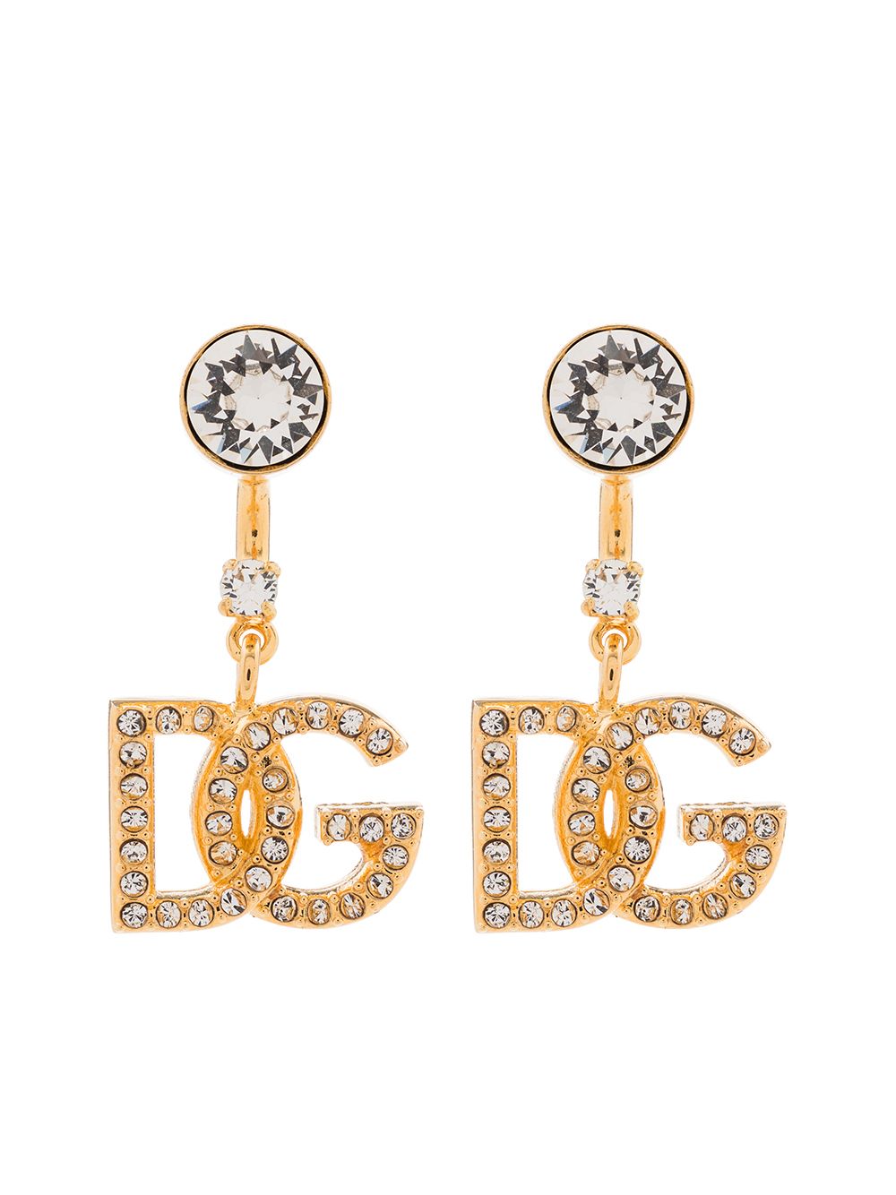 Dolce & Gabbana rhinestone-embellished D&G earrings - Gold von Dolce & Gabbana