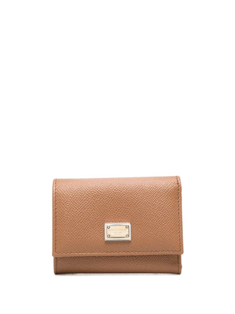 Dolce & Gabbana Dauphine French-flap leather wallet - Brown von Dolce & Gabbana