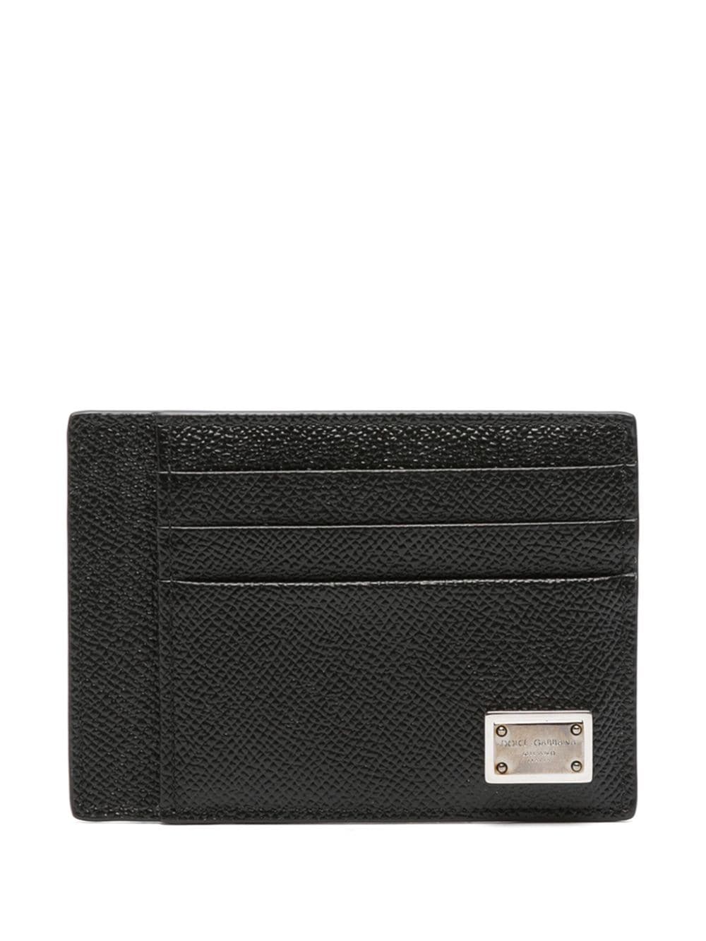 Dolce & Gabbana Dauphine leather card holder - Black von Dolce & Gabbana