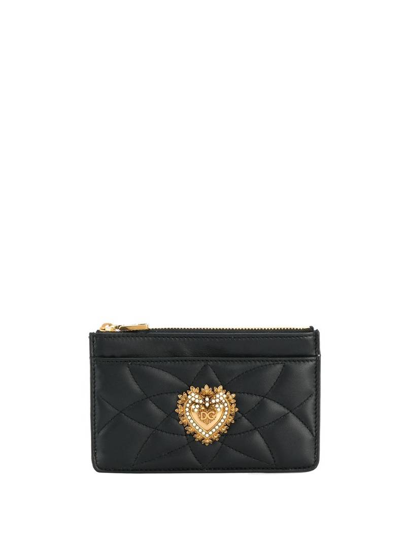 Dolce & Gabbana medium Devotion quilted card holder - Black von Dolce & Gabbana