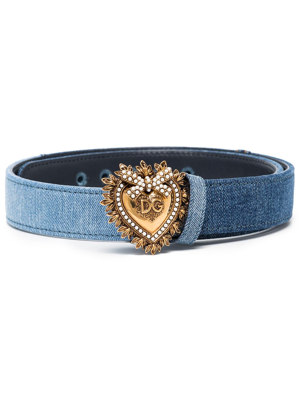 Dolce & Gabbana Devotion denim belt - Blue von Dolce & Gabbana