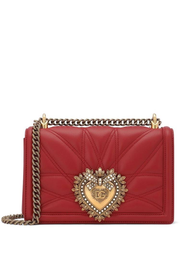 Dolce & Gabbana medium Devotion quilted crossbody bag - Red von Dolce & Gabbana