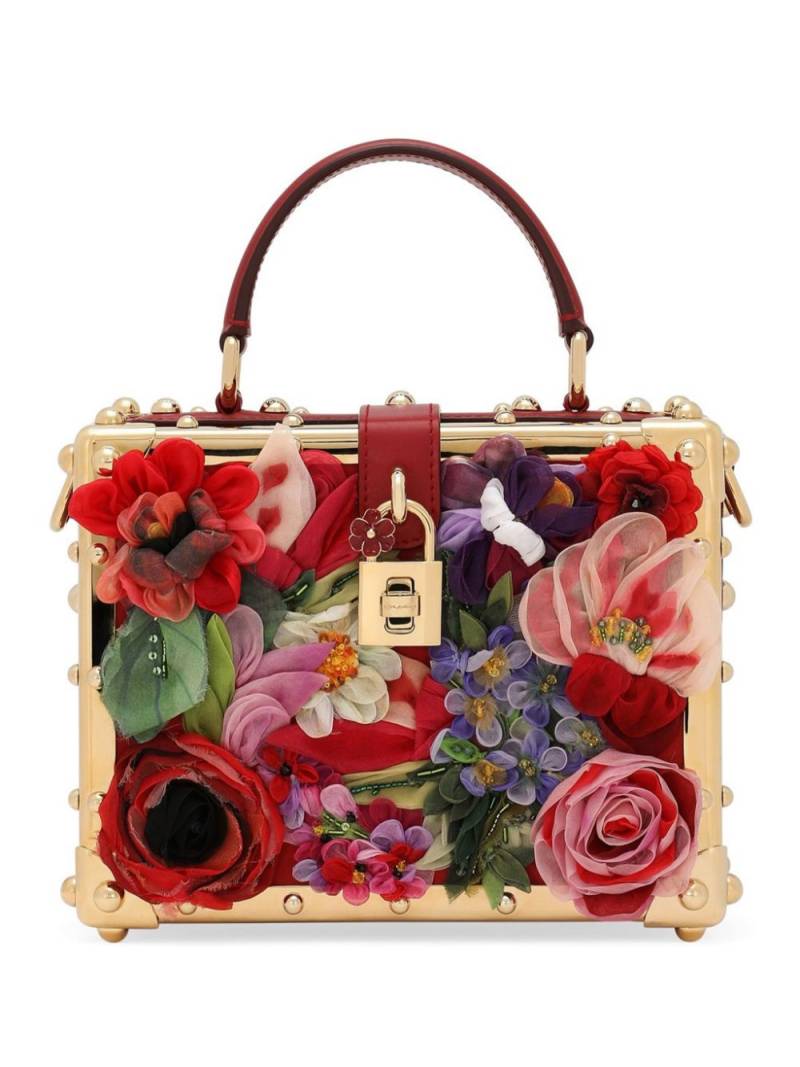 Dolce & Gabbana Dolce Box floral-appliqué tote bag - Red von Dolce & Gabbana