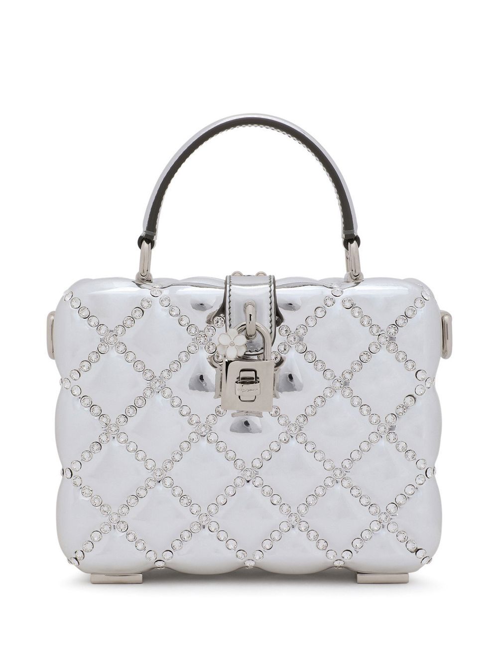 Dolce & Gabbana Dolce Box rhinestone-embellished top-handle bag - Metallic von Dolce & Gabbana