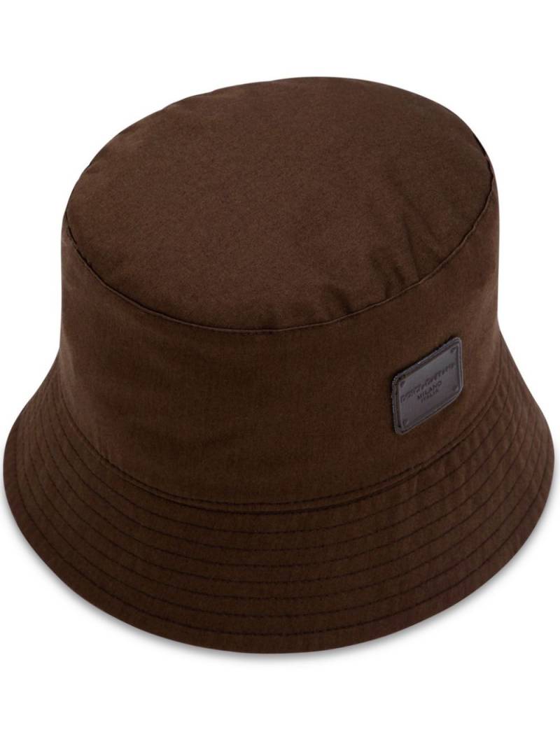 Dolce & Gabbana Drill logo-appliqué bucket hat - Brown von Dolce & Gabbana