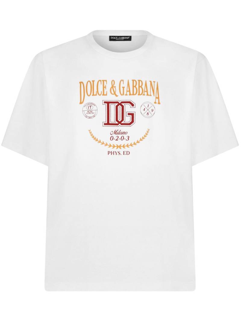 Dolce & Gabbana Interlock logo-print T-shirt - White von Dolce & Gabbana