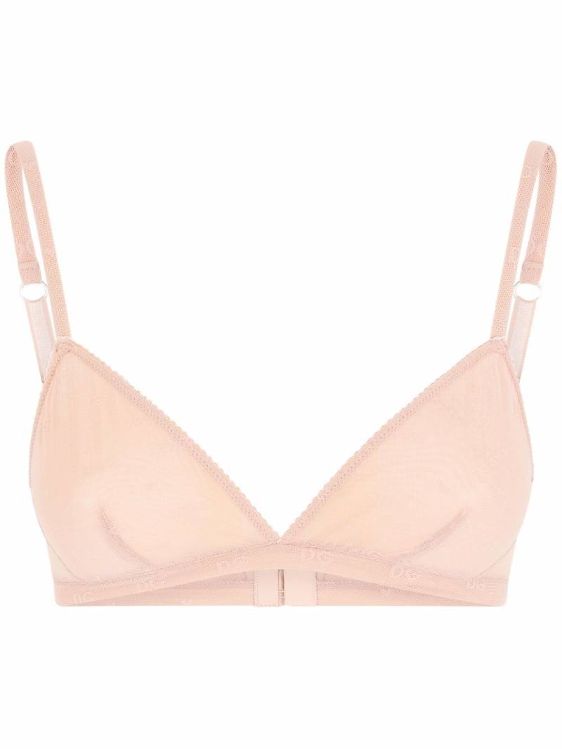 Dolce & Gabbana Jacquard tulle triangle bra - Pink von Dolce & Gabbana