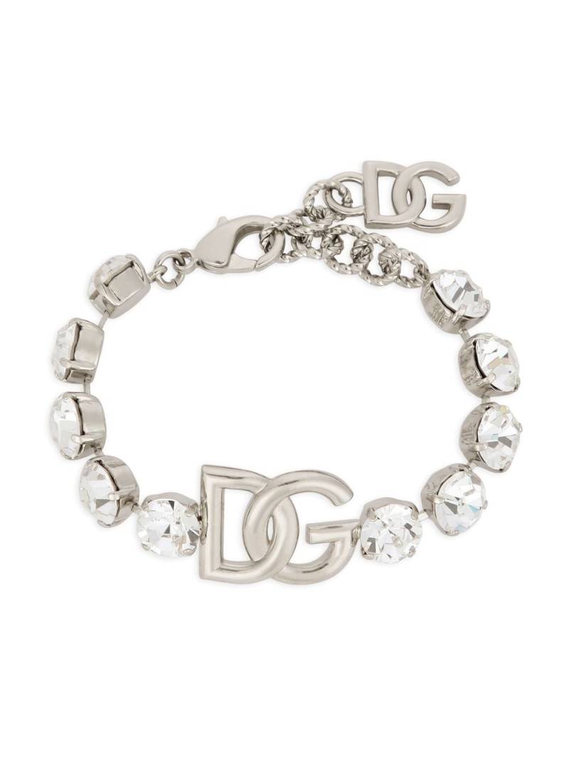 Dolce & Gabbana KIM DOLCE&GABBANA DG-logo rhinestone bracelet - Silver von Dolce & Gabbana