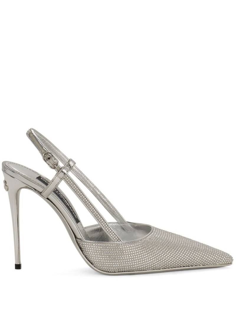 Dolce & Gabbana KIM DOLCE&GABBANA embellished satin slingback pumps - Silver von Dolce & Gabbana