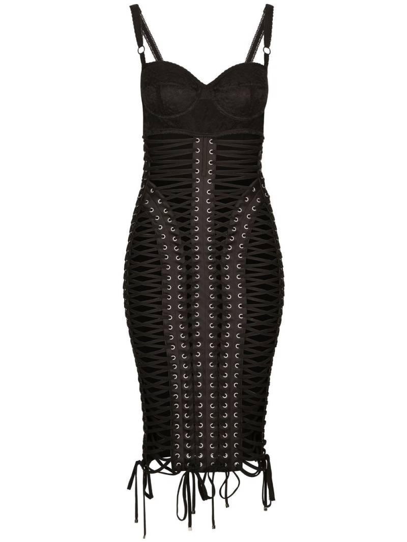 Dolce & Gabbana KIM DOLCE&GABBANA eyelet-detail midi dress - Black von Dolce & Gabbana