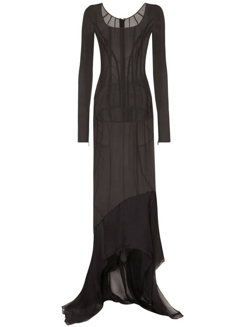 Dolce & Gabbana KIM DOLCE&GABBANA georgette maxi dress - Black von Dolce & Gabbana