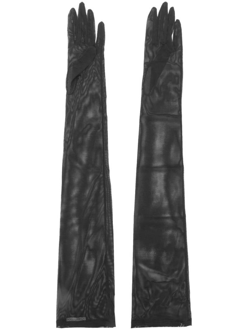 Dolce & Gabbana KIM DOLCE&GABBANA long tulle gloves - Black von Dolce & Gabbana