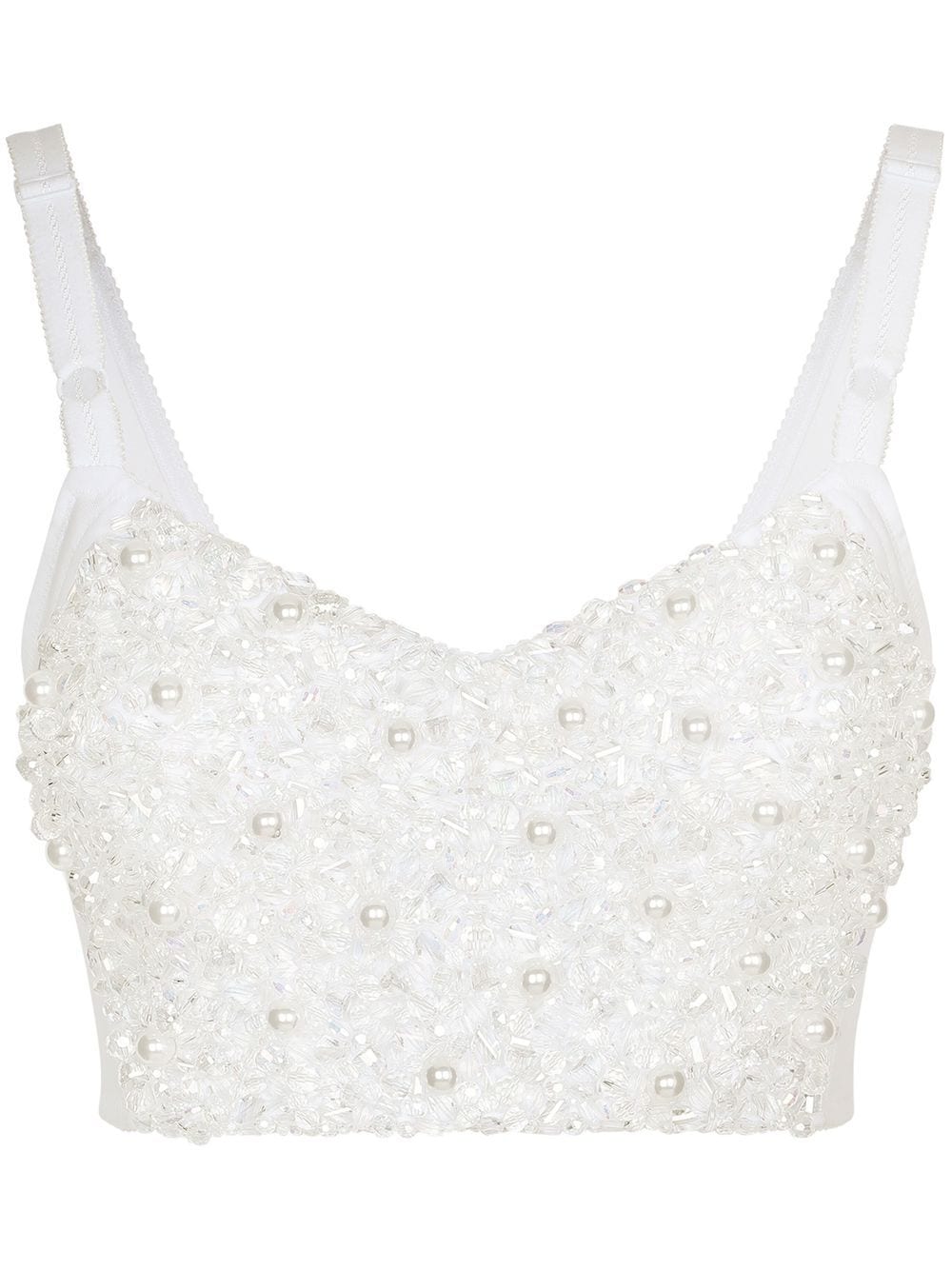 Dolce & Gabbana KIM DOLCE&GABBANA beaded corset top - White von Dolce & Gabbana