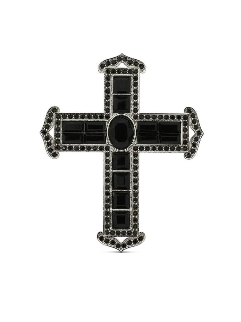 Dolce & Gabbana KIM DOLCE&GABBANA rhinestone-embellished cross ring - Silver von Dolce & Gabbana