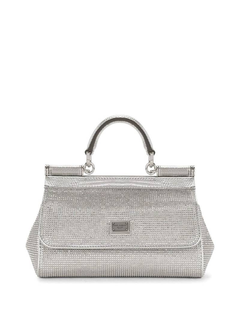 Dolce & Gabbana KIM DOLCE&GABBANA small Sicily satin top-handle bag - Silver von Dolce & Gabbana