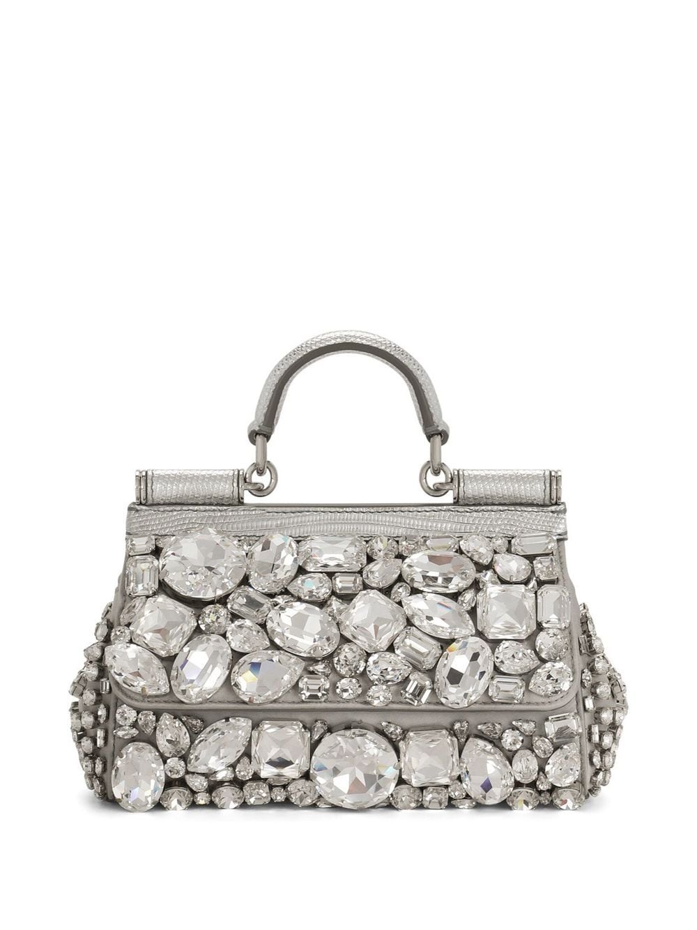 Dolce & Gabbana KIM DOLCE&GABBANA small Sicily satin top-handle bag - Silver von Dolce & Gabbana