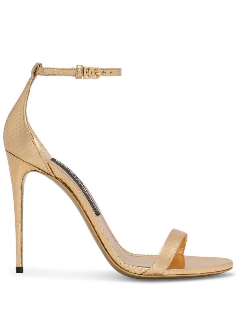 Dolce & Gabbana Keira 105mm leather sandals - Gold von Dolce & Gabbana