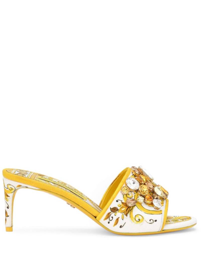 Dolce & Gabbana Keira 60mm cotton-blend mules - Yellow von Dolce & Gabbana