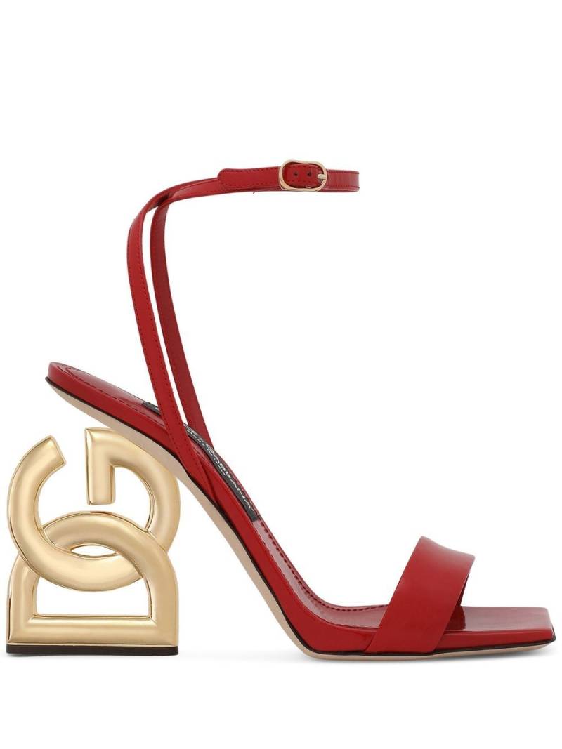 Dolce & Gabbana 3.5 105mm patent leather sandals - Red von Dolce & Gabbana