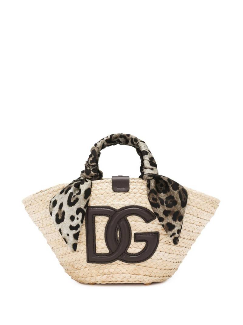 Dolce & Gabbana Kendra logo-patch tote bag - Neutrals von Dolce & Gabbana