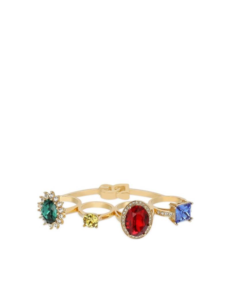 Dolce & Gabbana Knucklebuster rhinestone-embellished ring - Gold von Dolce & Gabbana