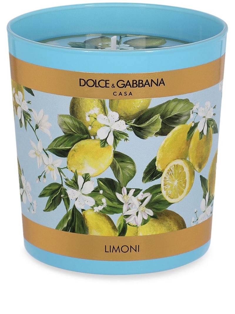 Dolce & Gabbana Lemon graphic-print candle (250g) - Blue von Dolce & Gabbana