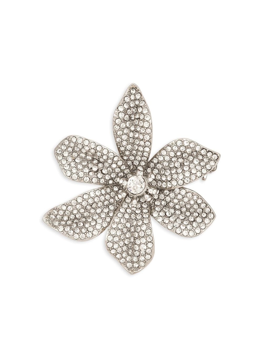 Dolce & Gabbana Lily crystal-embellished brooch (35mm) - Silver von Dolce & Gabbana