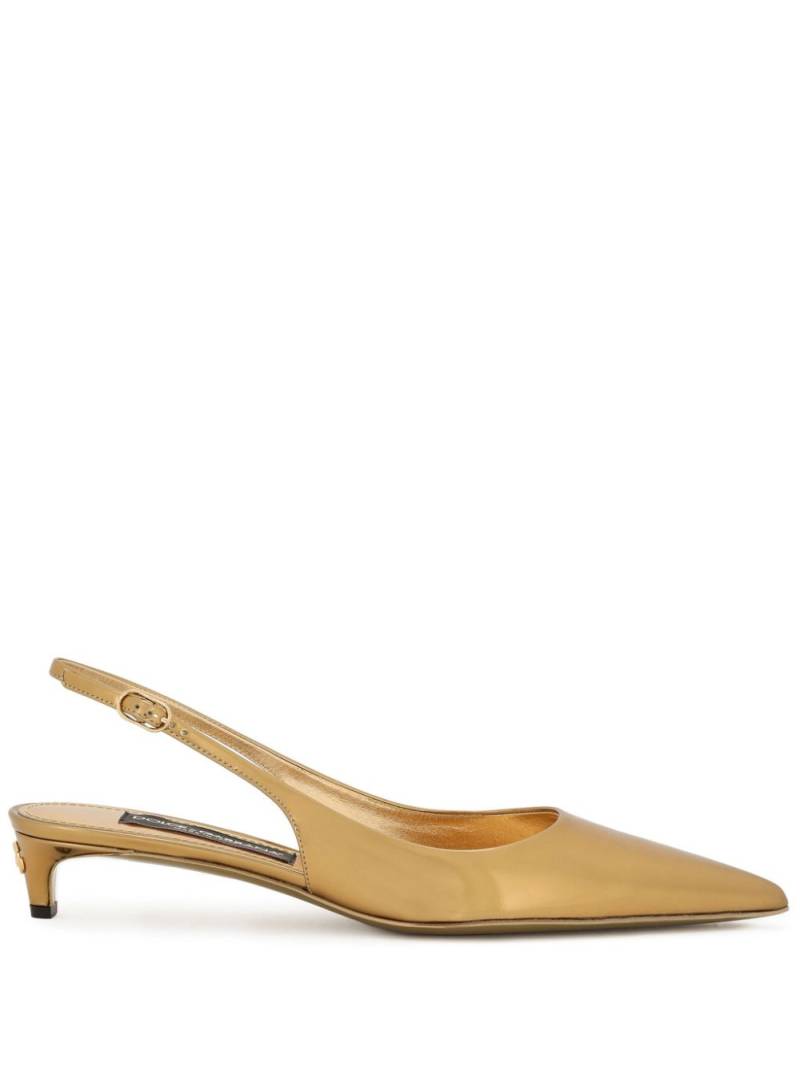 Dolce & Gabbana Lollo 30mm leather pumps - Gold von Dolce & Gabbana