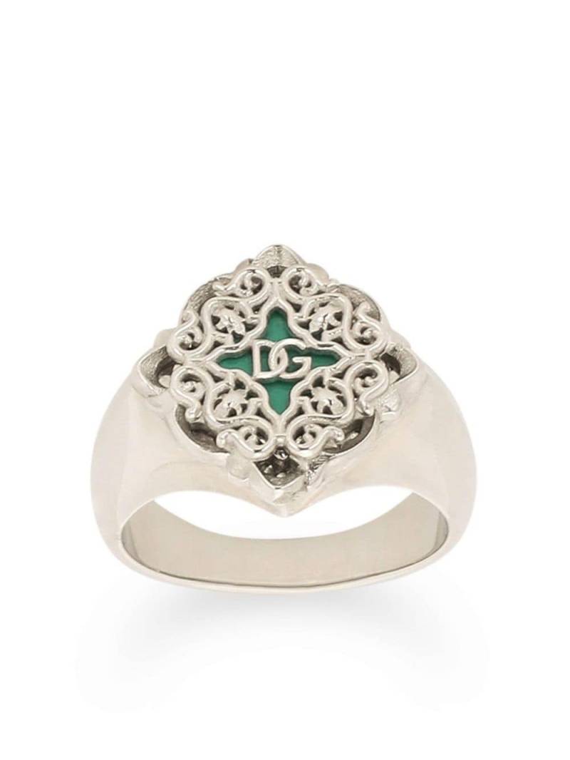 Dolce & Gabbana Majolica enamel ring - Silver von Dolce & Gabbana