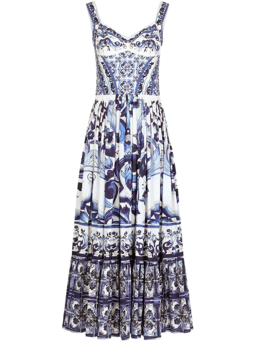 Dolce & Gabbana Majolica-print bustier maxi dress - Blue von Dolce & Gabbana