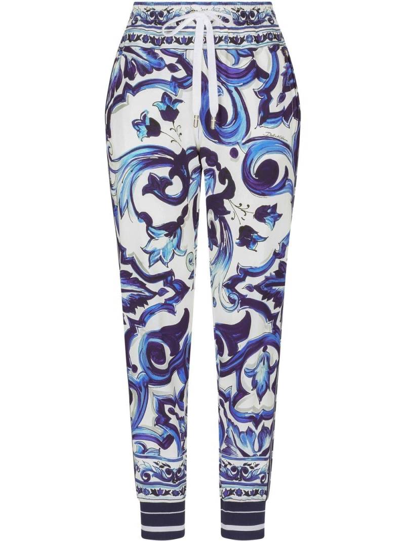 Dolce & Gabbana Majolica-print track pants - Blue von Dolce & Gabbana