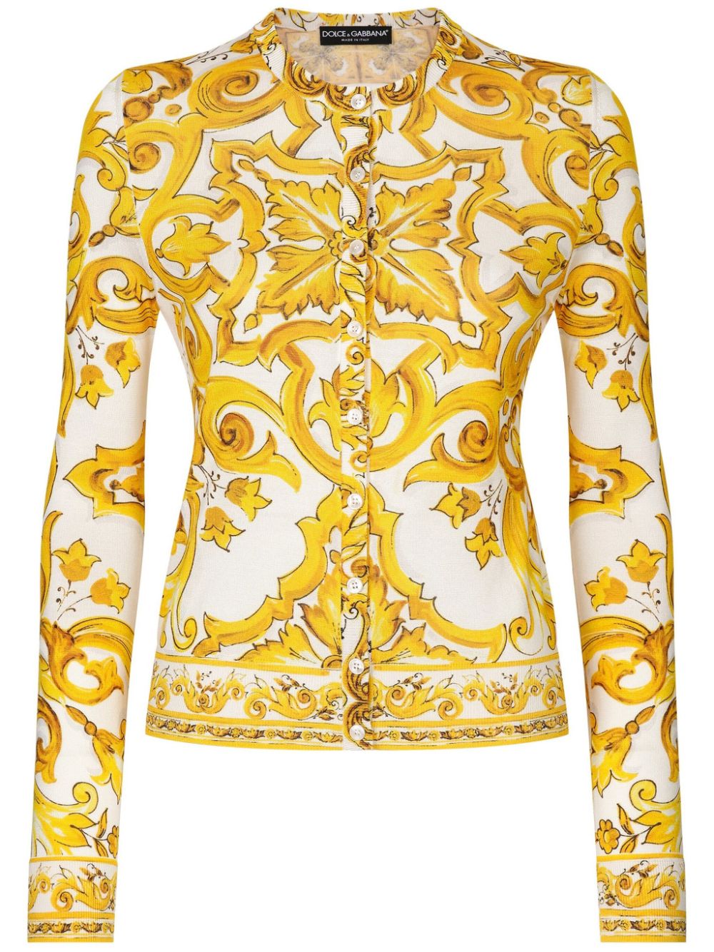 Dolce & Gabbana Majolica print cardigan - Yellow von Dolce & Gabbana