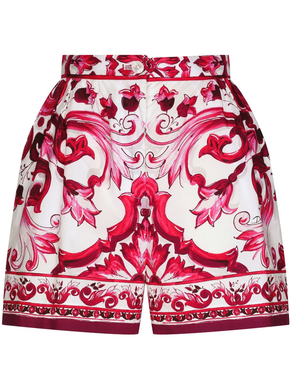 Dolce & Gabbana Majolica-print cotton shorts - Red von Dolce & Gabbana