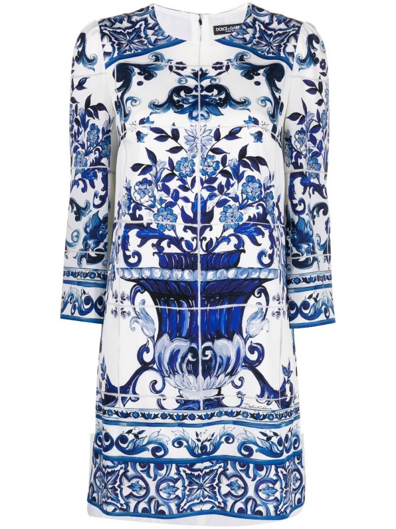 Dolce & Gabbana Majolica-print dress - Blue von Dolce & Gabbana