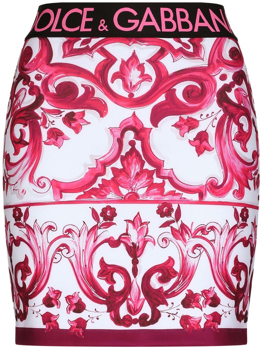 Dolce & Gabbana Majolica-print fitted skirt - Pink von Dolce & Gabbana