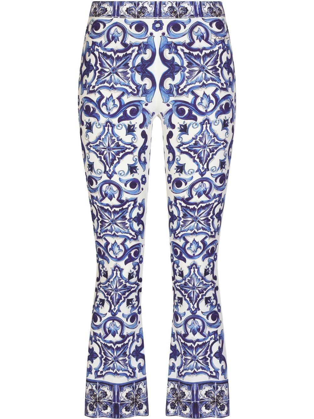 Dolce & Gabbana Majolica-print flared trousers - Blue von Dolce & Gabbana