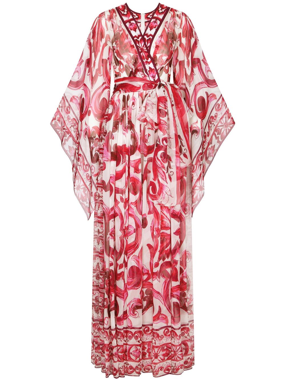 Dolce & Gabbana Majolica-print maxi dress - Red von Dolce & Gabbana