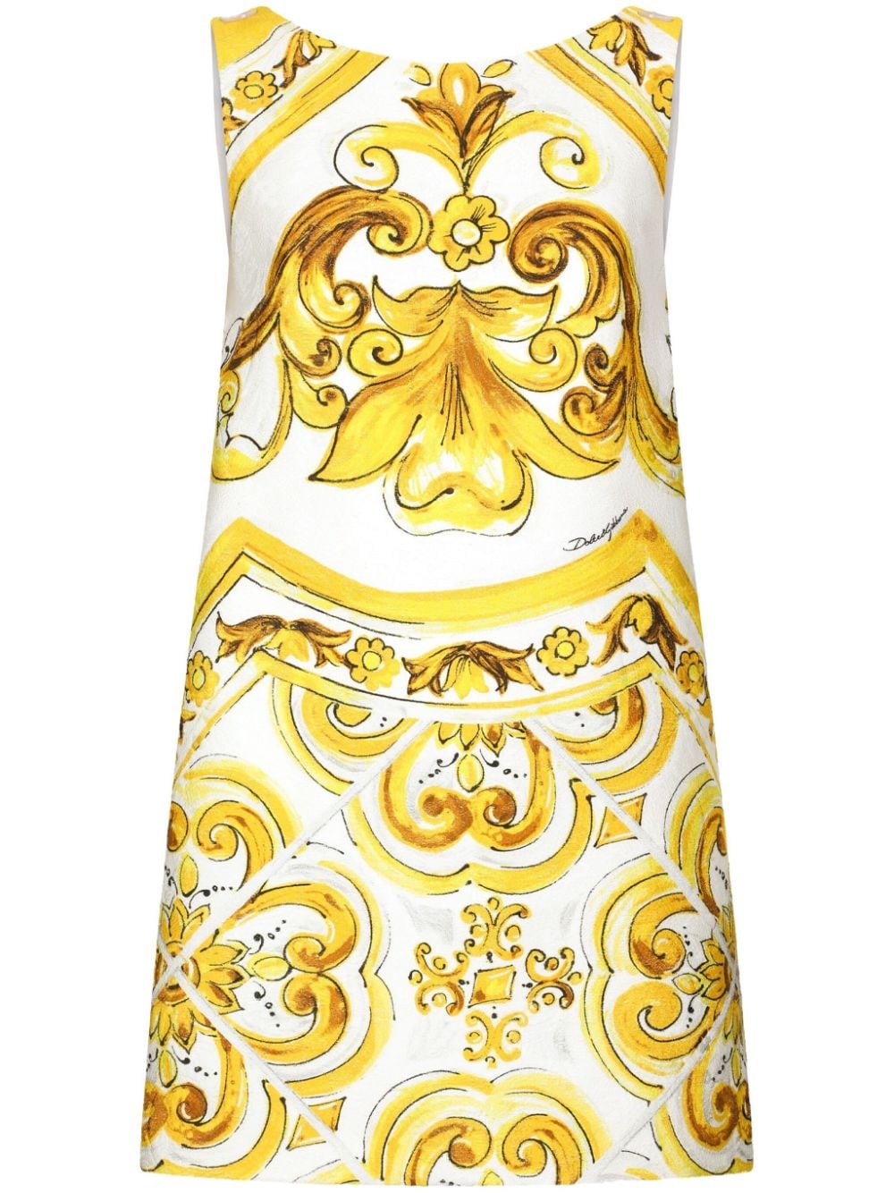 Dolce & Gabbana Majolica-print silk minidress - Yellow von Dolce & Gabbana