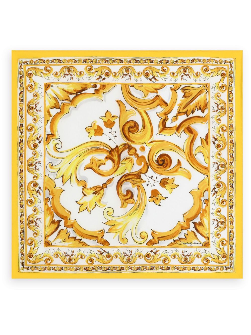 Dolce & Gabbana Majolica-print silk scarf - Yellow von Dolce & Gabbana