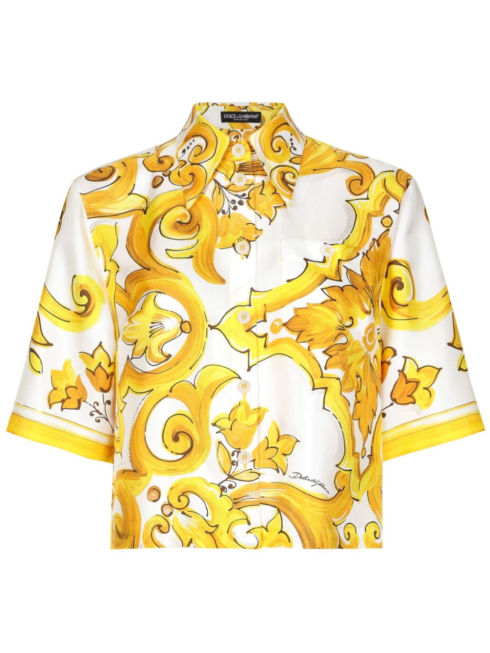 Dolce & Gabbana Majolica-print silk shirt - Yellow von Dolce & Gabbana