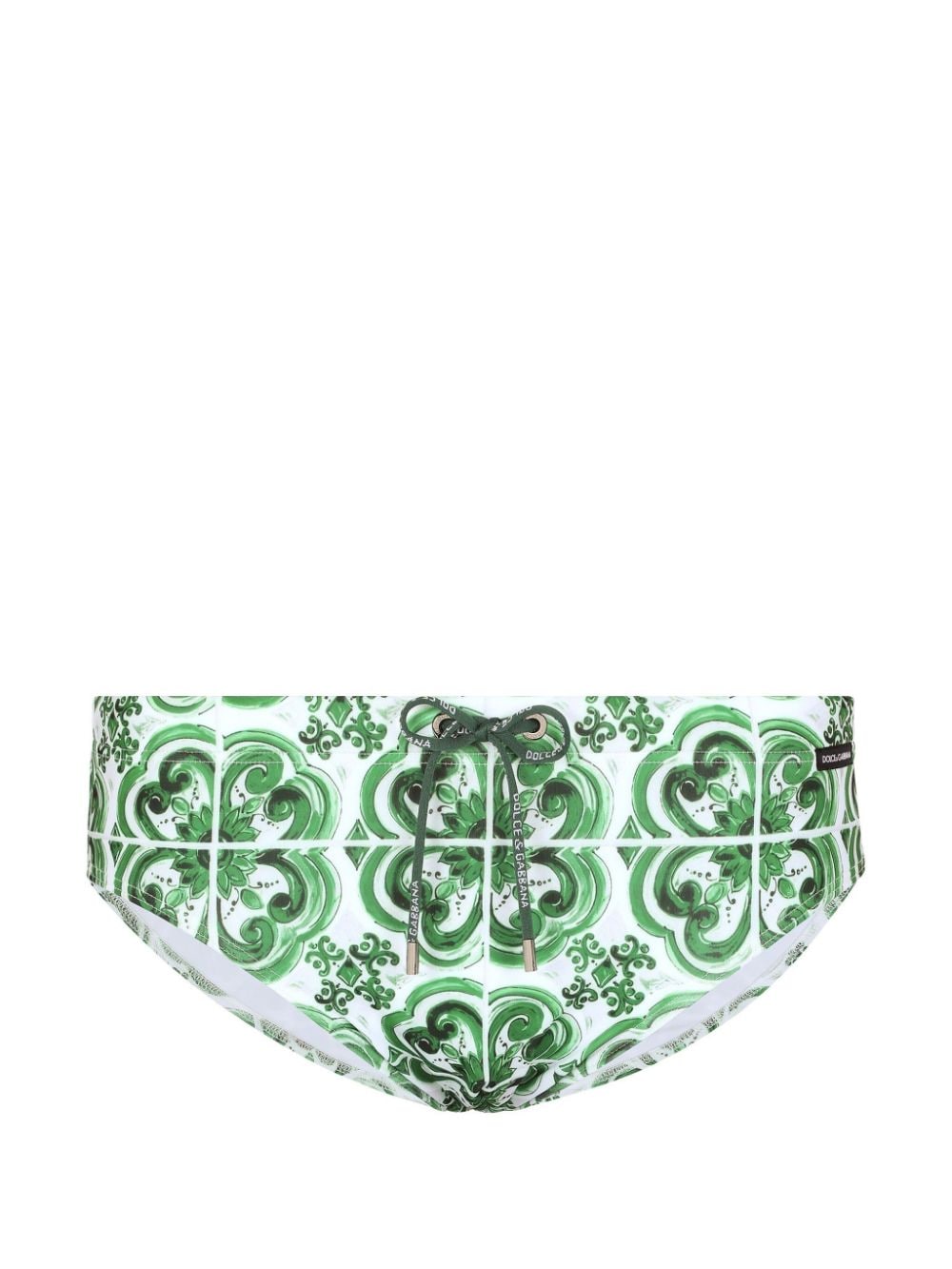 Dolce & Gabbana Majolica-print swim briefs - Green von Dolce & Gabbana