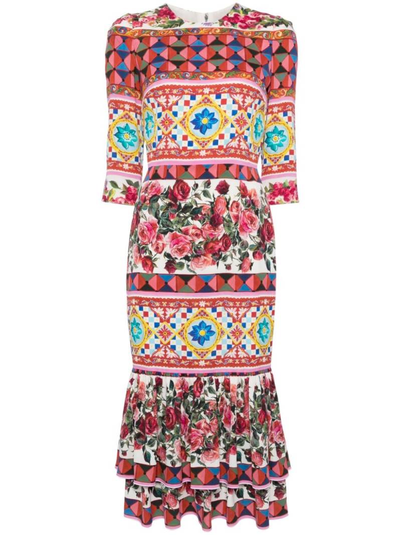 Dolce & Gabbana Mambo print midi dress - Red von Dolce & Gabbana