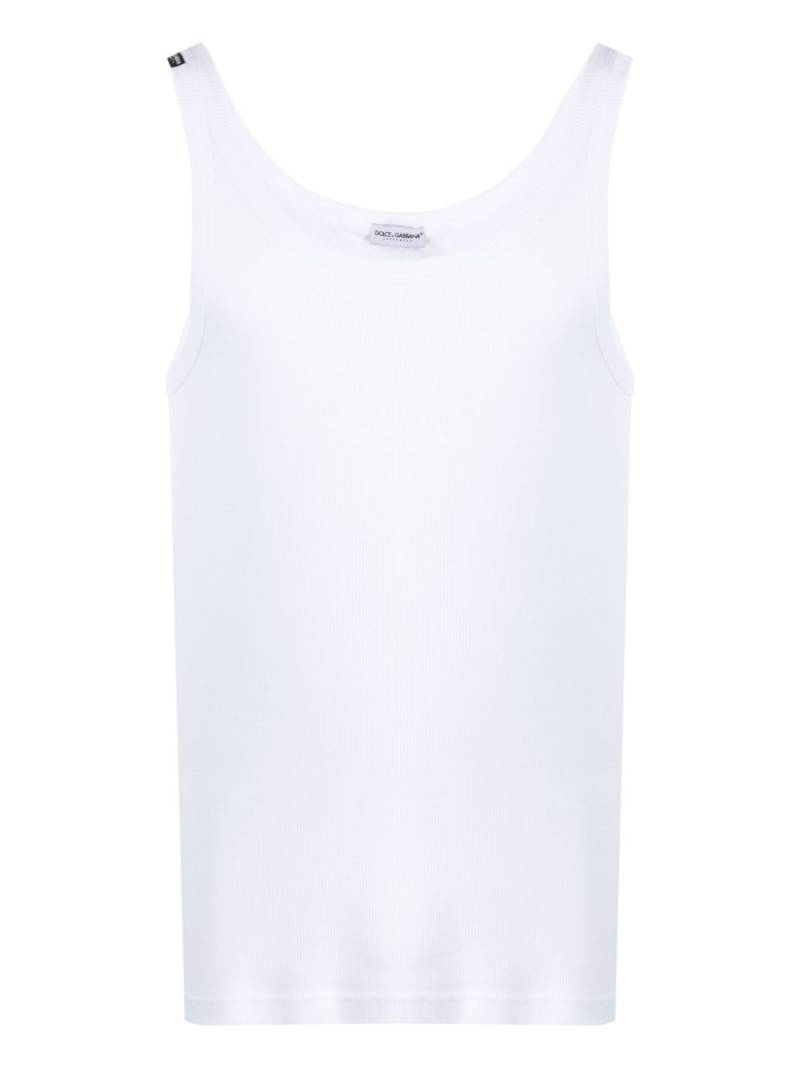 Dolce & Gabbana Marcello ribbed-knit tank top - White von Dolce & Gabbana