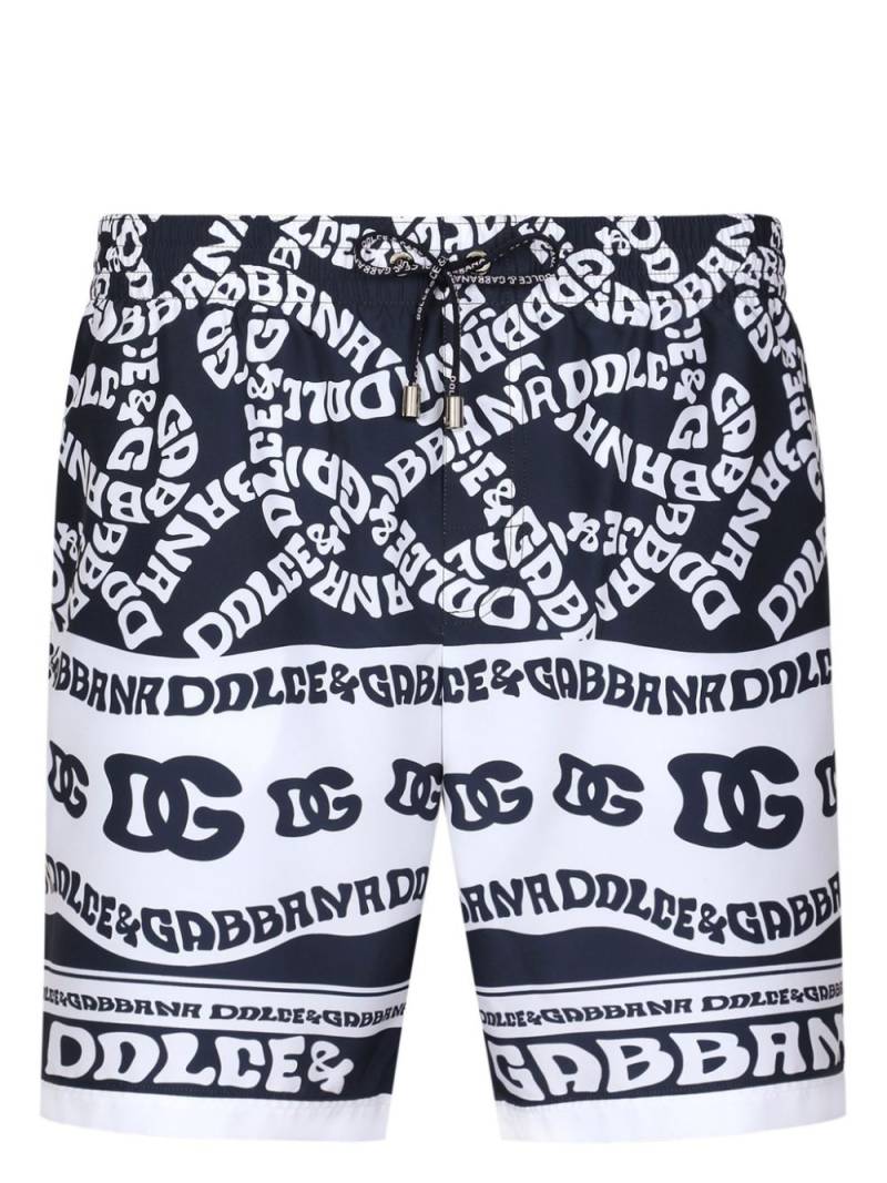 Dolce & Gabbana Marina logo-print swim shorts - Blue von Dolce & Gabbana